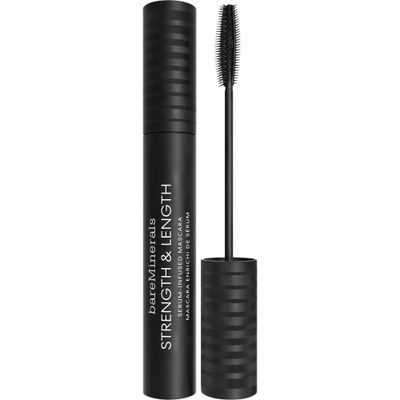 bareMinerals Strength &amp; Length Serum-Infused Black Mascara with Plant-Based Lash Serum, Lengthens, Lifts + Defines Lashes for Healthier Lashes, Vegan