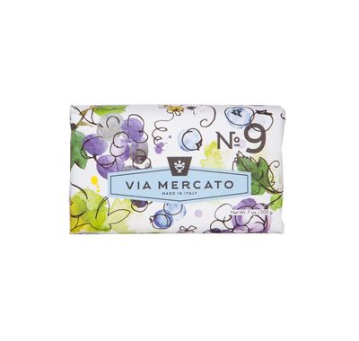 Via Mercato Italian Soap Bar (200 g), No. 9 - Grape, Black Currant &amp; Musk