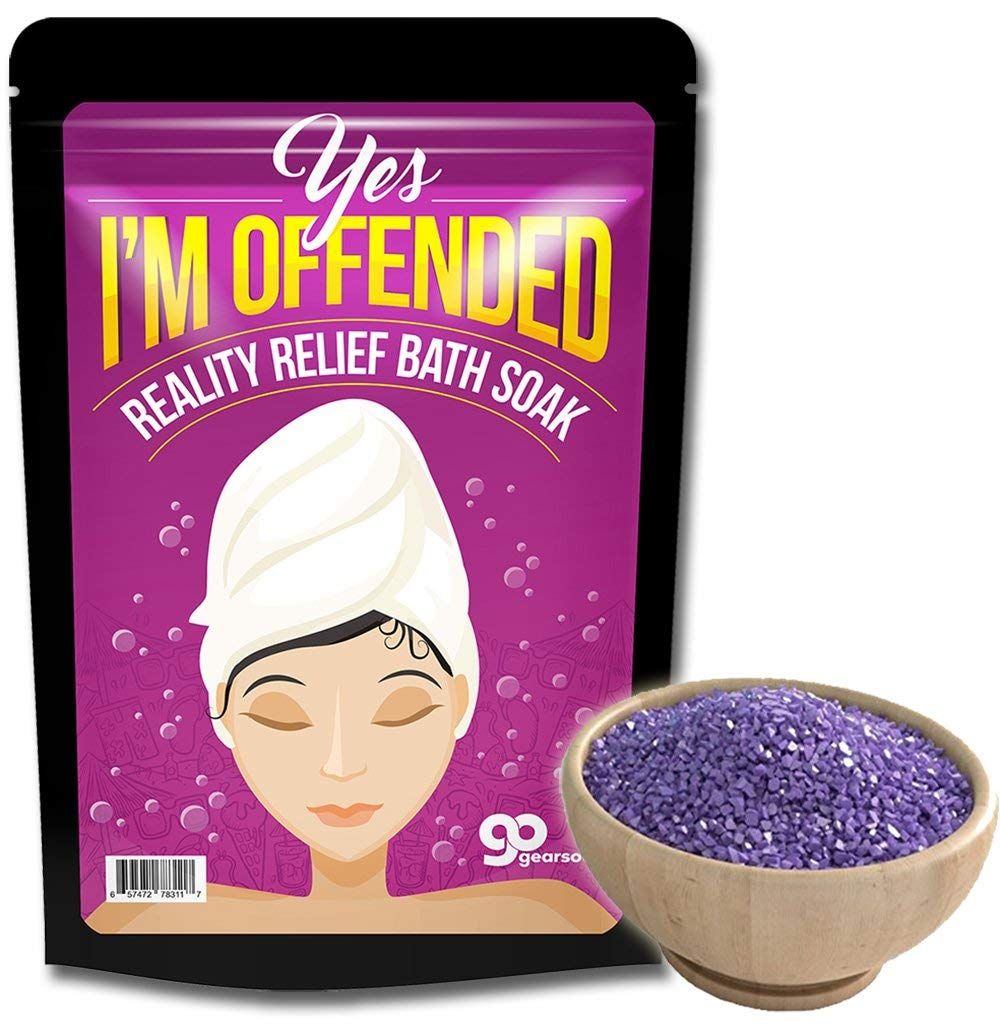 Yes, I&#39;m Offended Bath Soak - Purple Bath Salts Luxury Bath Girlfriend Gifts for Best Friends Bath and Body Gifts for Women Mediterranean Sea Salts Sarcastic Gifts Funny Novelty Bath Spa Gifts