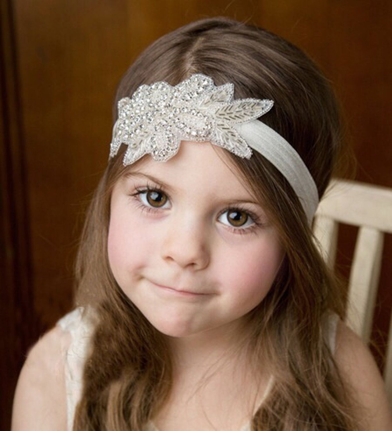 fxmimior Head Piece Flower Girl Wedding Crystal Rhinestones Headband Hair Accessories Headwear (1)