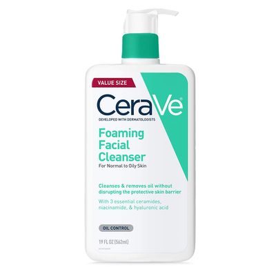CeraVe Foaming Facial Cleanser, Daily Face Wash for Oily Skin, Hyaluronic Acid + Ceramides + Niacinamide, Fragrance Free &amp; Paraben Free, Non-Drying Oil Control Face Wash, 19 Fluid Ounce