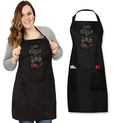Plum Hill I Do Nails Nail Tech Apron for Women - Cute Salon Cosmetology Nail Apron for Nail Technician
