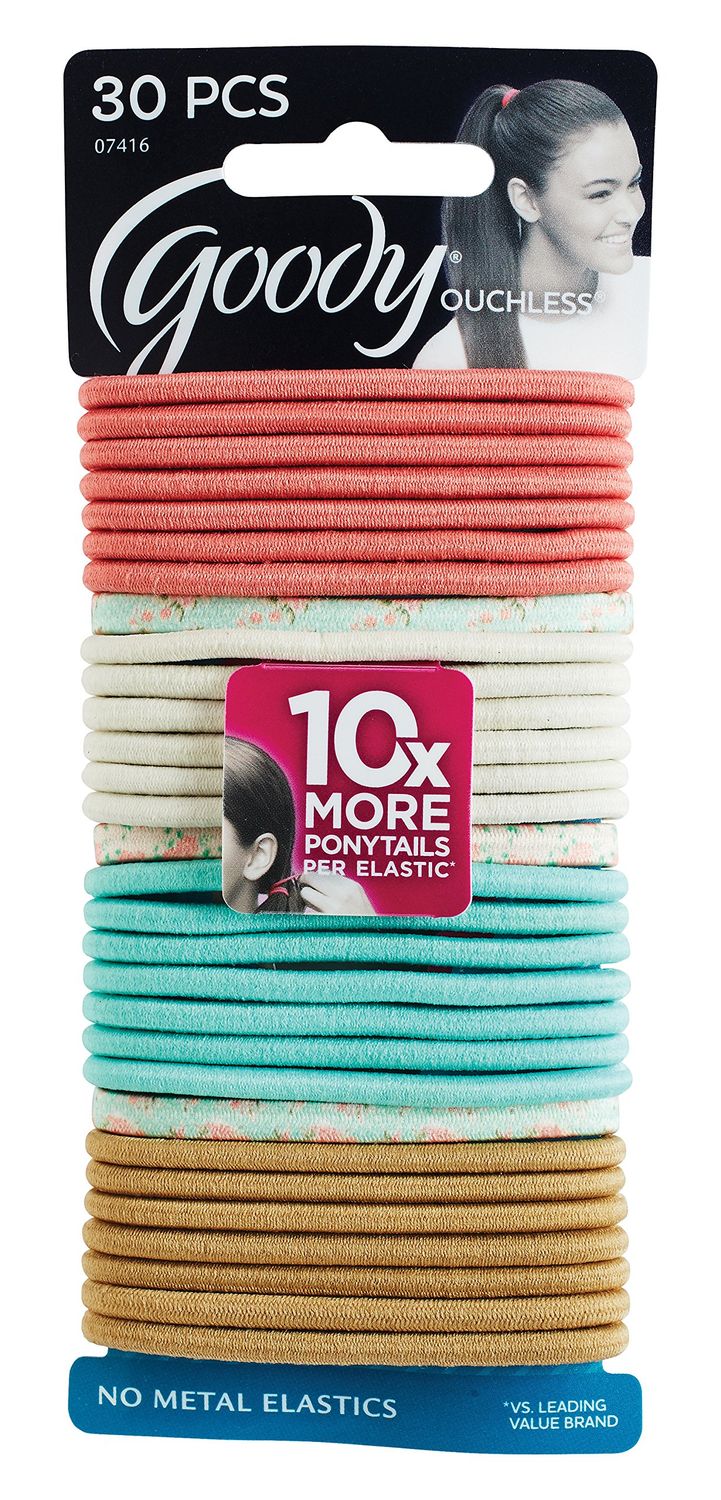 Goody Ouchless Elastics, Vintage Floral, 30 Count (Pack of 3)