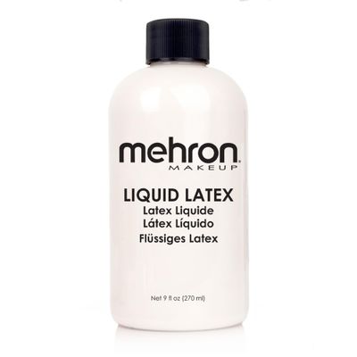 Mehron Makeup Liquid Latex | SFX Makeup | Halloween Latex Makeup | Latex Glue for Skin | Prosthetic Glue 9 fl oz (266 ml) (Clear Flesh)