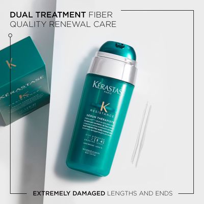 Kerastase Resistance Srum Thrapiste Hair Serum | Strengthening Hair Serum &amp; Heat Protectant | Dual Oil &amp; Cream Mix | For Weak, Over-processed and Damaged Hair | 1.01 Fl Oz