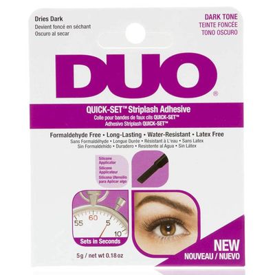 DUO Quick-Set Strip Lash Adhesive - Dark Tone, Quick-Drying, Long-Lasting, Water-Resistant Lash Glue for Strip &amp; Individual Lashes, 0.18 oz, 1-Pack