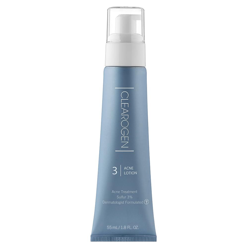 Clearogen Sensitive Skin Sulfur Acne Lotion, Acne Treatment, Sulfur Cream, Sulfur Ointment, Sulfur Spot Treatment, Sulfur Acne Treatment Cream 1.8 FL Oz