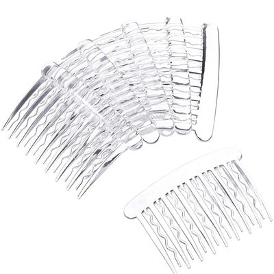 Gejoy 12 Pieces Plastic Teeth Hair Combs Tortoise Side Comb Hair Accessories for Fine Hair (Transparent)