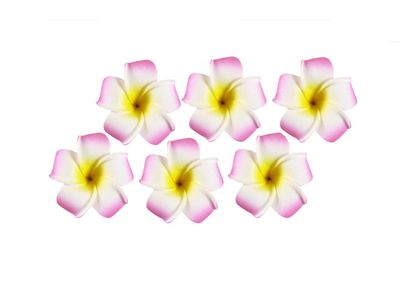 12PCS Pink 2.36&quot; Flower Hawaiian Hawaii Plumeria Foam Hair Clips For Bridal Wedding Party Beach Decoration Hair Barrette Hairwear For Women Girl (pink)