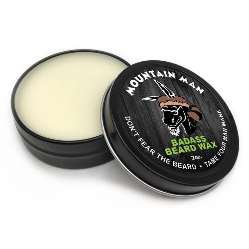 Badass Beard Care Beard Wax for Men - The Mountain Man Scent, 2 oz - Softens Beard Hair, Leaves Your Beard Looking and Feeling More Dense