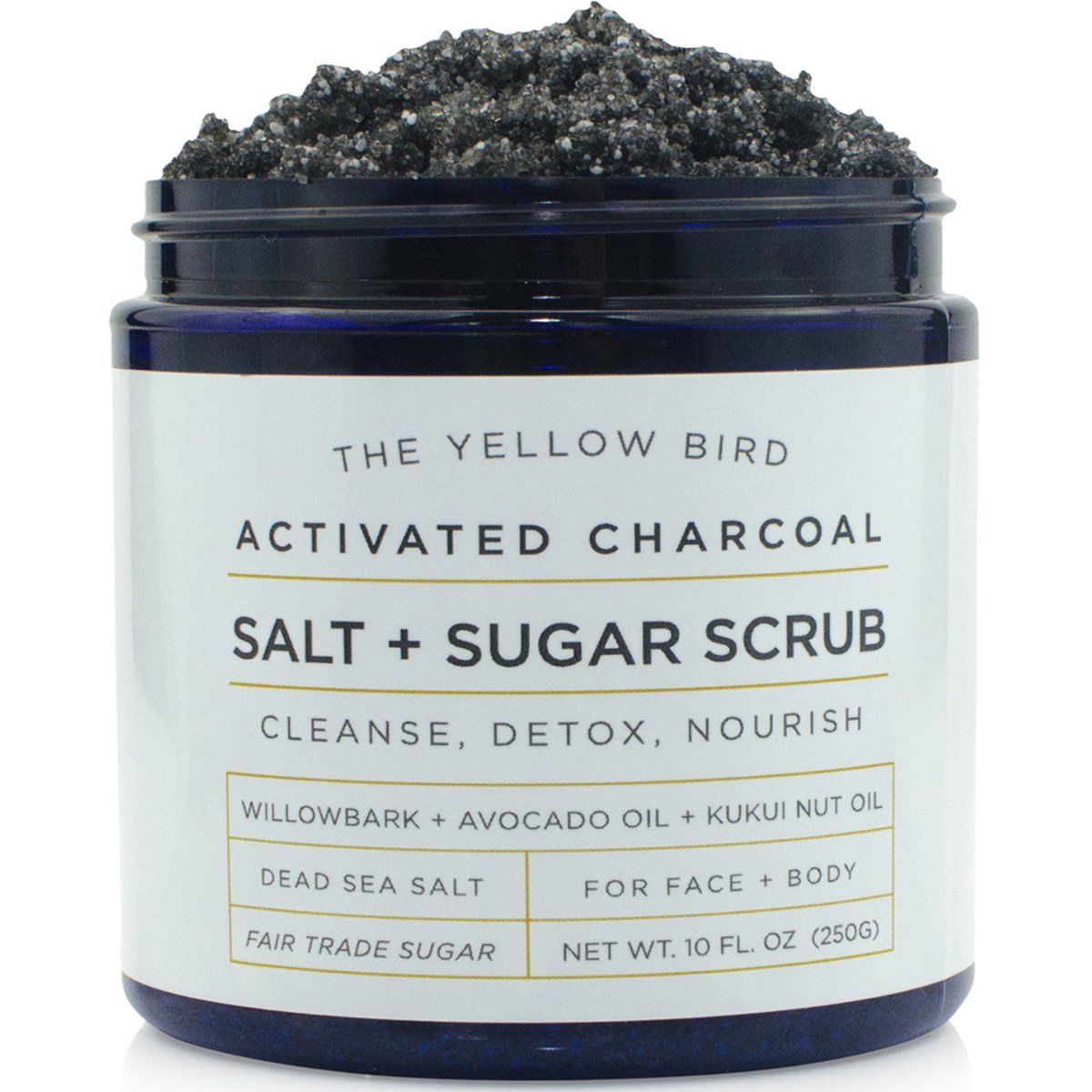 Natural Activated Charcoal Body &amp; Face Scrub. Exfoliating Dead Sea Salt &amp; Sugar Scrub. Deep Cleansing Pore Minimizer. Anti Cellulite, Acne, Blackhead, Scars, Wrinkle Treatment.