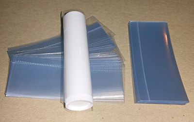 50 Clear Shrink Wrap Bands Sleeves for Lip Balm (Chapstick) Tubes - Vertical Perforation
