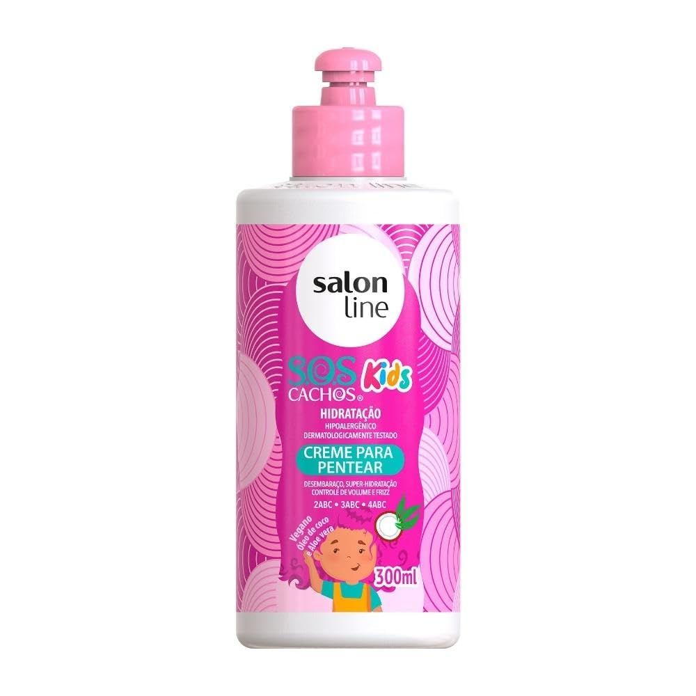 Salon Line - Linha SOS Cachos Kids (Hidratacao) - Creme para Pentear 300 Ml - (SOS Curls Kids (Moisturization) - Combing Cream 10.14 Fl Oz)