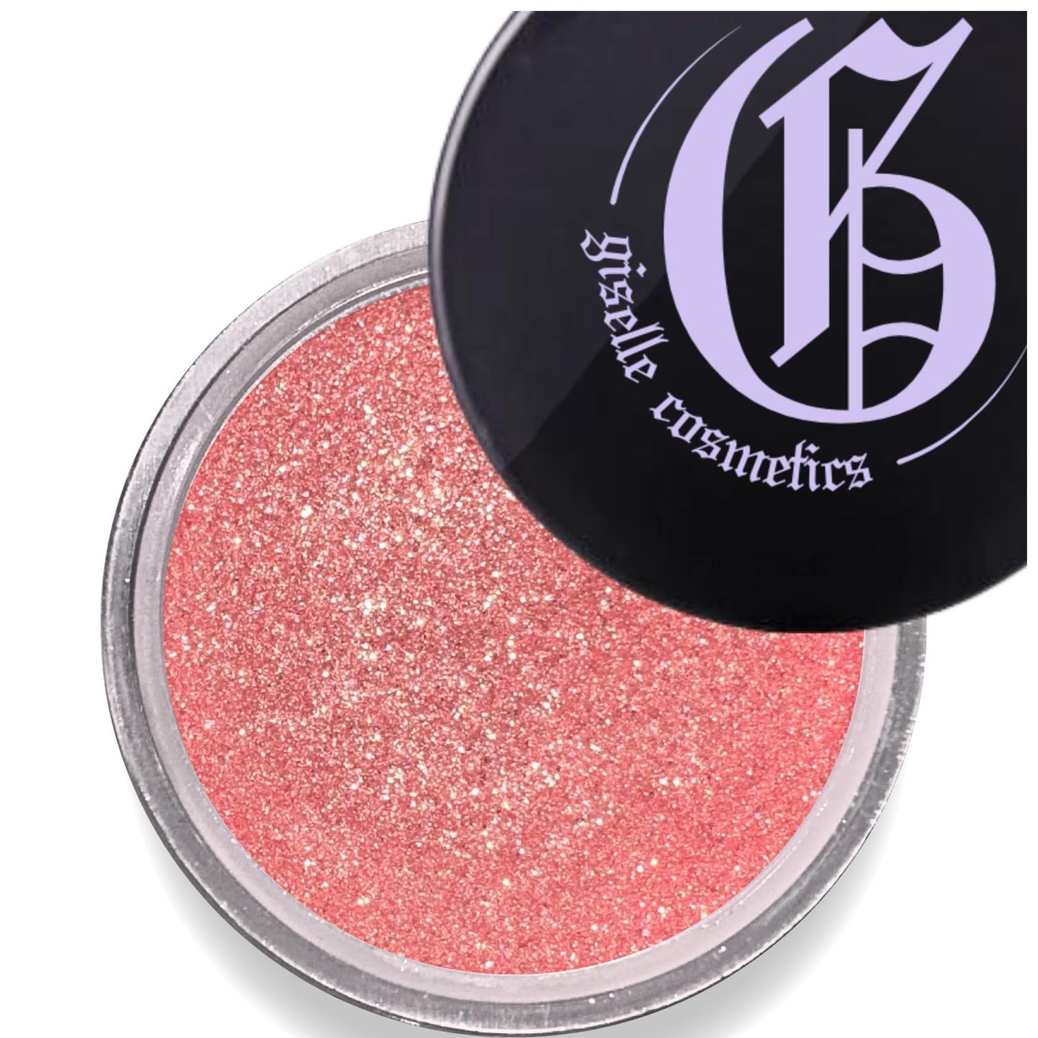 Giselle Cosmetics Coral Gold Loose Mineral Eye Shadow - Organic, Talc-Free, Shimmer &amp; Glitter Eye Makeup - Sparkly, Iridescent, Eyeshadow Palette - Coral Single