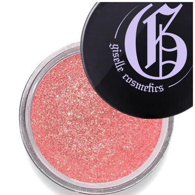 Giselle Cosmetics Coral Gold Loose Mineral Eye Shadow - Organic, Talc-Free, Shimmer &amp; Glitter Eye Makeup - Sparkly, Iridescent, Eyeshadow Palette - Coral Single