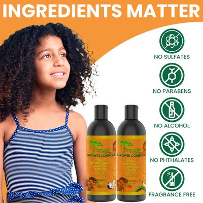 J'Organic Solutions Kids shampoo & Conditioner Hydrating and Strengthening- with Biotin- Phthalates-Free, No Sulfate, Paraben-free Baby And Toddler Shampoo and Conditioner (2x 8oz)