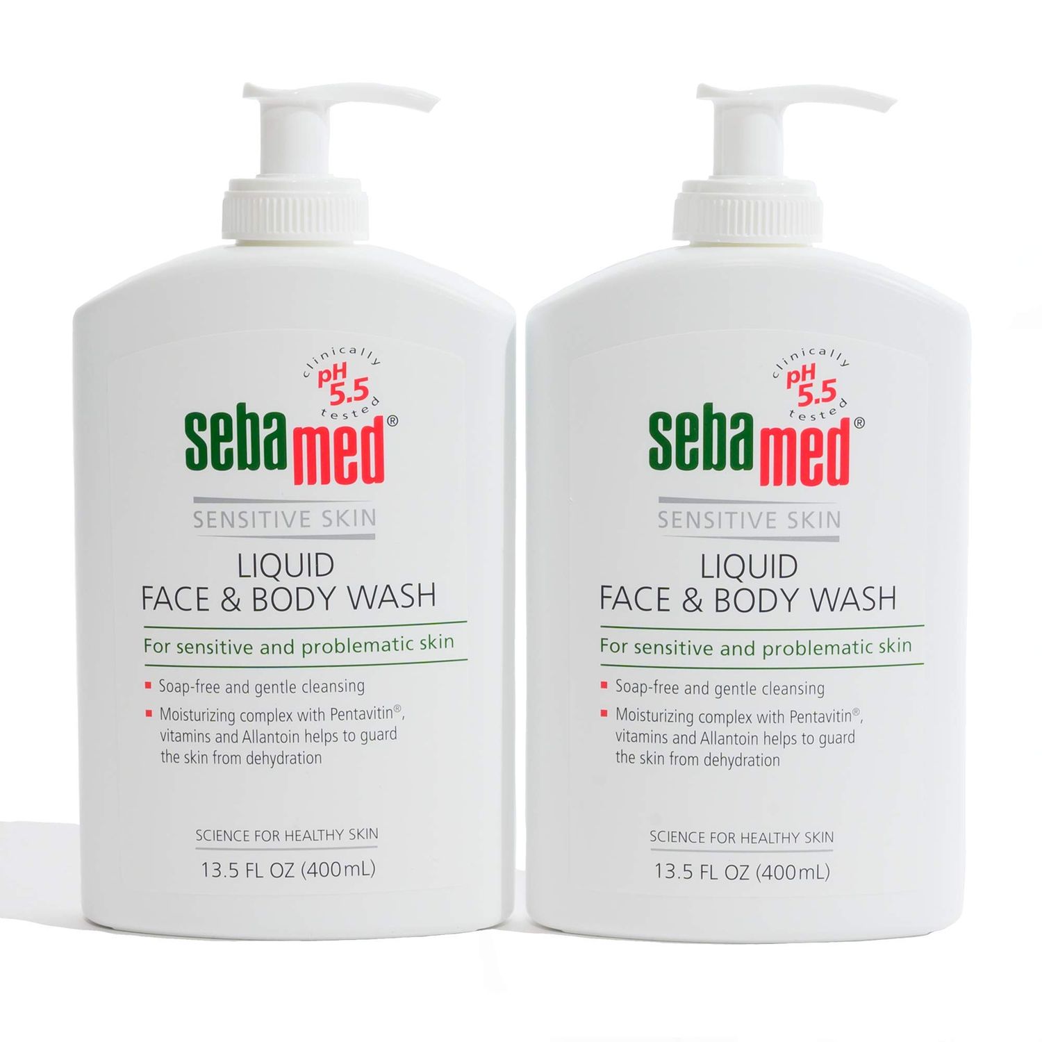 Sebamed Liquid Face &amp; Body Wash Ultra Mild and Gentle Hydrating Cleanser for Normal to Sensitive Skin 13.5 Fluid Ounces (Pack of 2)