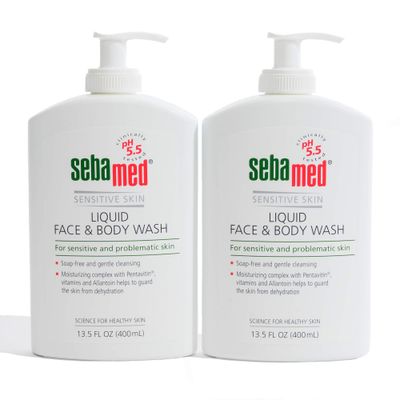 Sebamed Liquid Face &amp; Body Wash Ultra Mild and Gentle Hydrating Cleanser for Normal to Sensitive Skin 13.5 Fluid Ounces (Pack of 2)