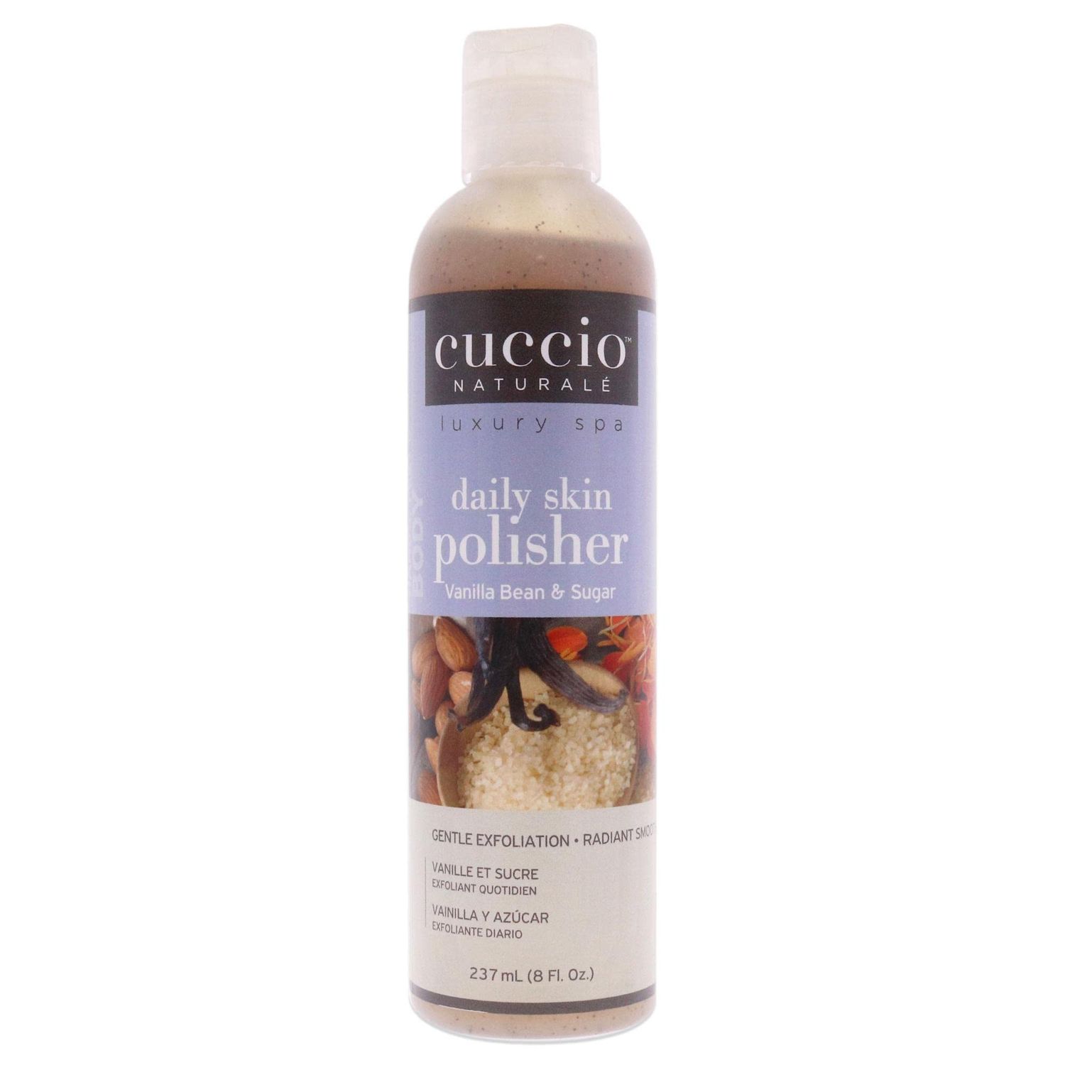 Cuccio Naturale Daily Skin Body Polisher - Soothes And Softens Your Skin - Gentle Exfoliation Process - Lifts Dead Cells From The Skins Surface - Radiant Skin - Vanilla Bean And Sugar - 8 Oz