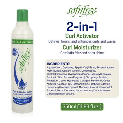 Sofn'Free Moisturizer &amp; Curl Activator for Natural Hair, Soft Curls, and Waves 11.83 fl oz / 350ml