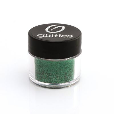 GLITTIES - Emerald Green - Loose Fine Glitter Powder (.008&quot;) - Great for Nail Art, Nail Polish, Gel, Gel Polish or Acrylic Nail Powder - Solvent Resistant - (10 Gram Jar)