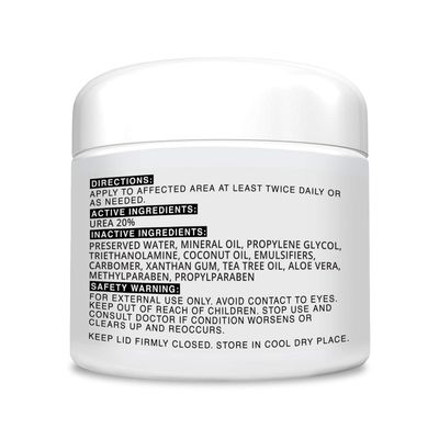 Clear 20, 20% Urea Gel, 4 oz w/Tea Tree &amp; Coconut Oil, Aloe Vera Extract, Callus &amp; Corn Remover Moisturizes &amp; Softens Cracked Heels, Feet, Elbows, Hands, Nails, Superior Hydration to Urea Creams