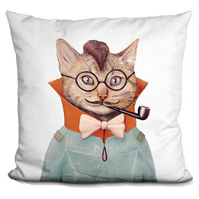 LiLiPi Eclectic Cat Decorative Accent Throw Pillow