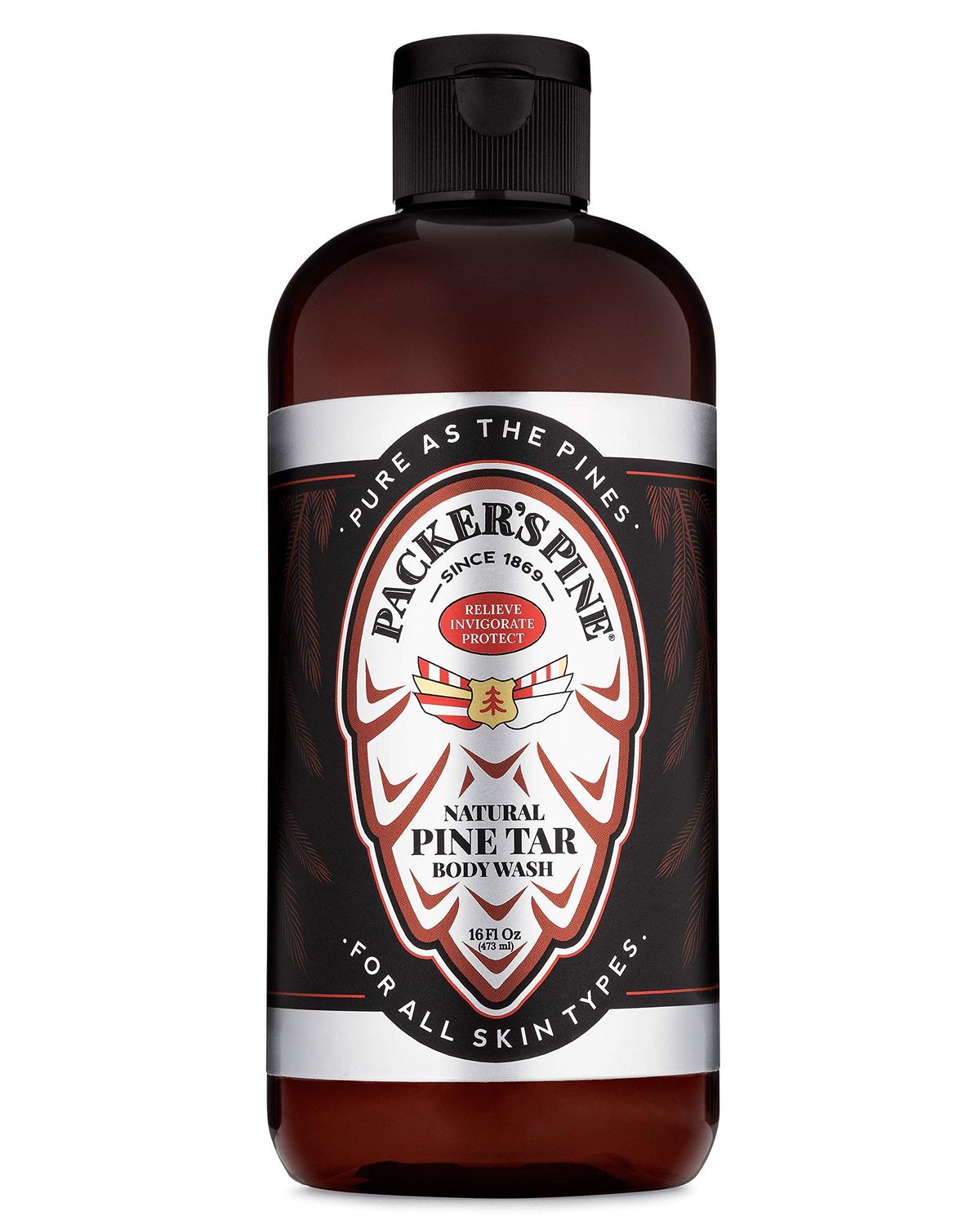 Packer&#39;s Pine Tar Body Wash | Soothing Mens Shower Gel For Psoriasis Relief | Made With Natural Pine Tar and Pine Oils | Paraben &amp; Sulfate-Free, 16 fl oz