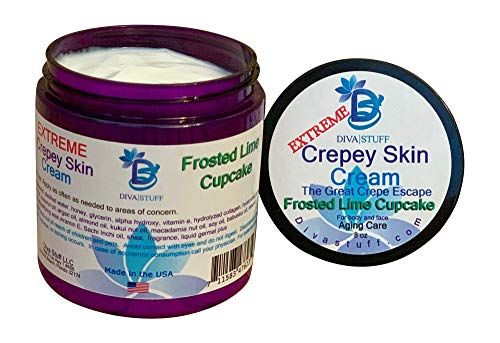 Extreme Crepey Skin Body &amp; Face Cream With Hyaluronic Acid, Alpha Hydroxy and More, by Diva Stuff (Frosted Lime Cupcake)