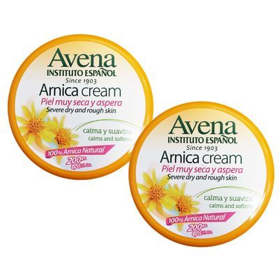 Avena Instituto Espaol Arnica Cream, Severe Dry and Rough Skin, Calms and Softens, 100% Natural Arnica, 2-Pack of 6.8 FL Oz each, 2 Jars