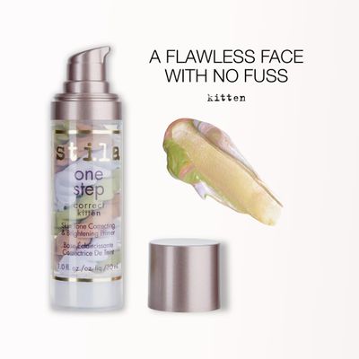 stila One Step, Color Corrector &amp; Brightening Primer Facial Serum to Even Skin Tone, Moisturize &amp; Hydrate, Oil-Free Makeup 1 Fl. Oz.