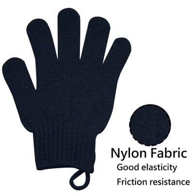 Exfoliating Glove with Hanging Loop - Bath Gloves 1 Pair Shower Gloves, Heavy Exfoliating Gloves for Men and Women Shower Gloves Body Wash Makes Skin Soft Healthy Body Exfoliating Gloves 1 Pair Black