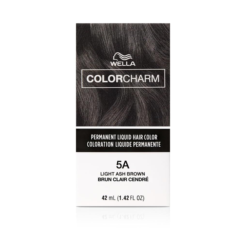 COLORCHARM Permanent Liquid Hair Color for Gray Coverage| 5A Light Ash Brown | 1.4 Fl Oz