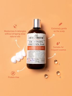 CURLSMITH - Curl Quenching Conditioning Wash - Vegan Cowash 2 in 1 Conditioner and Shampoo for Wavy, Curly and Coily Hair (32oz)