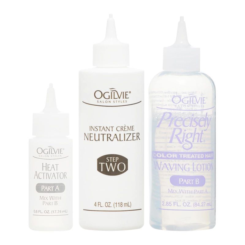 Ogilvie Salon Styles Precisely Right Professional Conditioning Perm Kit - Ideal for Color-Treated, Thin, or Delicate Hair - 1 Application