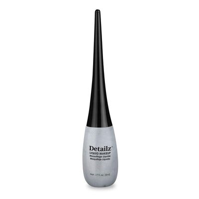 Mehron Makeup Detailz Fine Tip Liquid Makeup | Fine Point Eyeliner| Fine Tip Professional Liquid Face Paint &amp; Eyeliner .17 fl oz (5 ml) (Silver)