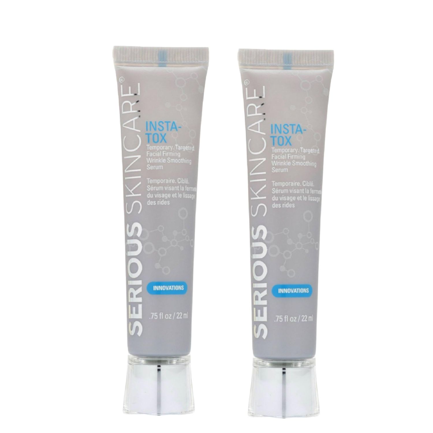 Serious Skincare INSTA-TOX Instant Wrinkle Smoothing Serum - Improves appearance of Fine Lines &amp; Wrinkles - Temporary Skin Tightener - Instant Line Filler - Two .75 Fl Oz Tubes (2Pack)