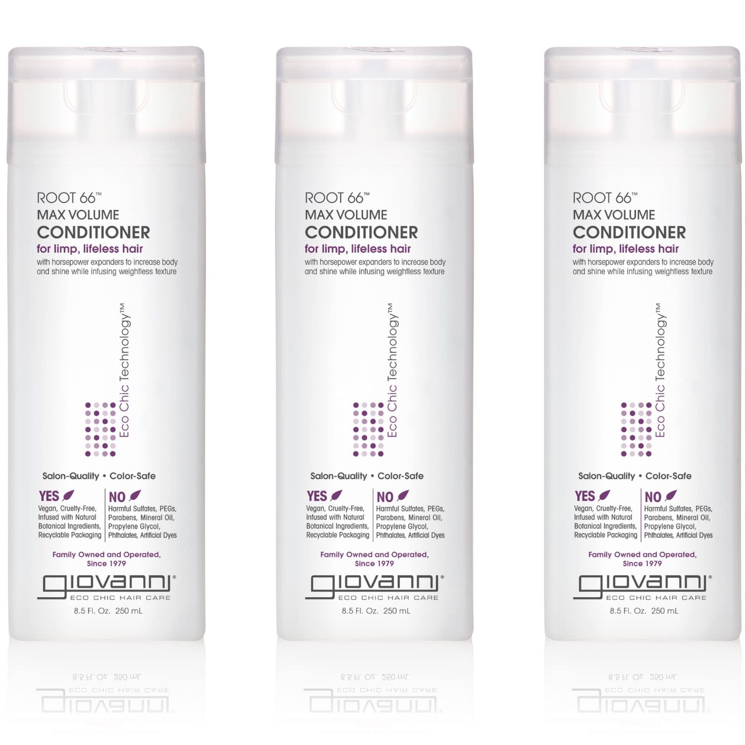 GIOVANNI 2chic Root 66 Max Volume Conditioner - Conditioner for Fine Hair, Helps Strengthen &amp; Protect Fine, Lifeless Hair, Volumizing Conditioner, Natural Botanical Ingredients - 34 Fl Oz (4 Pack)