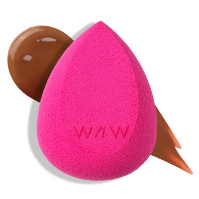 wet n wild Makeup Sponge - Low Product Absorption for Streak-Free Application, Effortless Blending Beauty for a Smooth Professional Looking Finish, Cruelty-Free &amp; Vegan-Pink