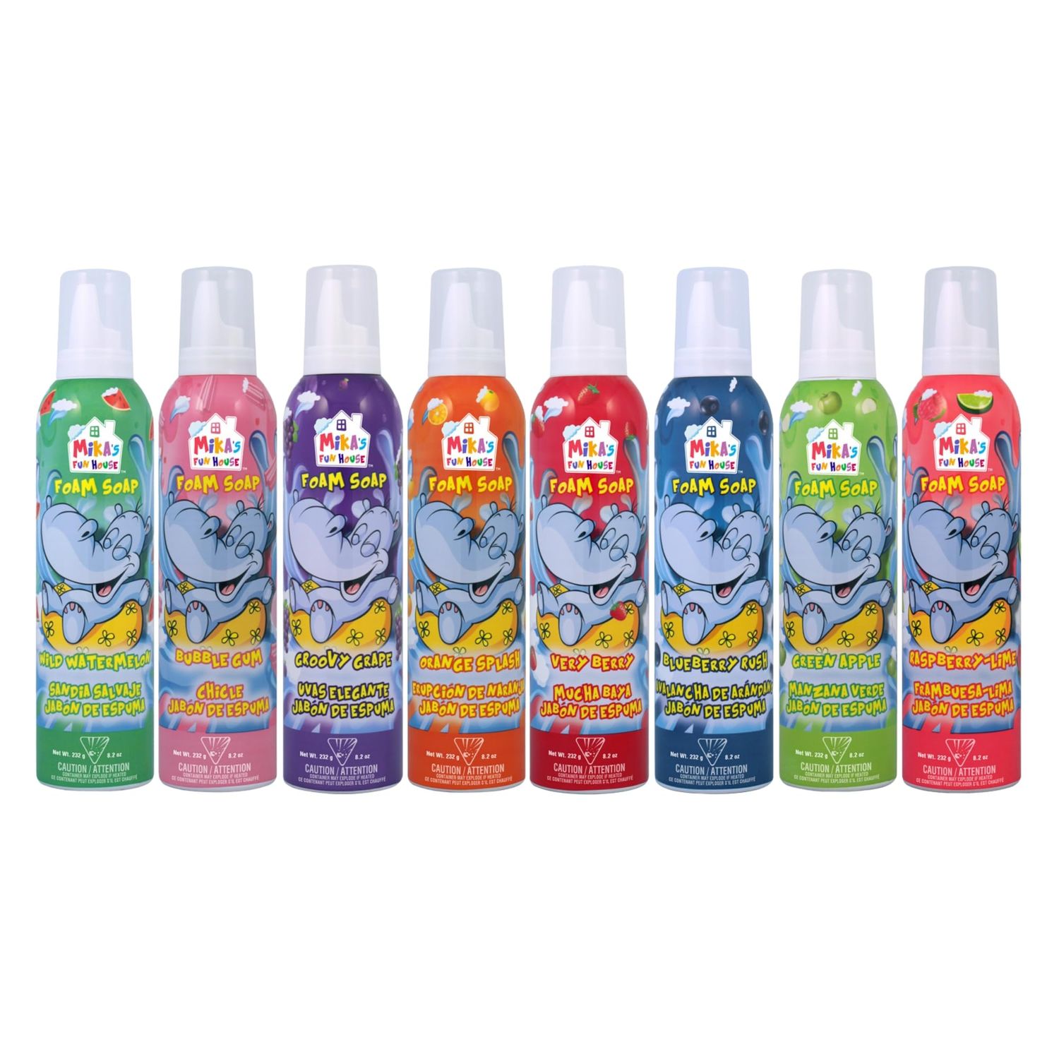 Mikas Fun House Foam Soap, Body Wash for Kids, Baby Wash Soap, Assorted Pack, 8.2 oz