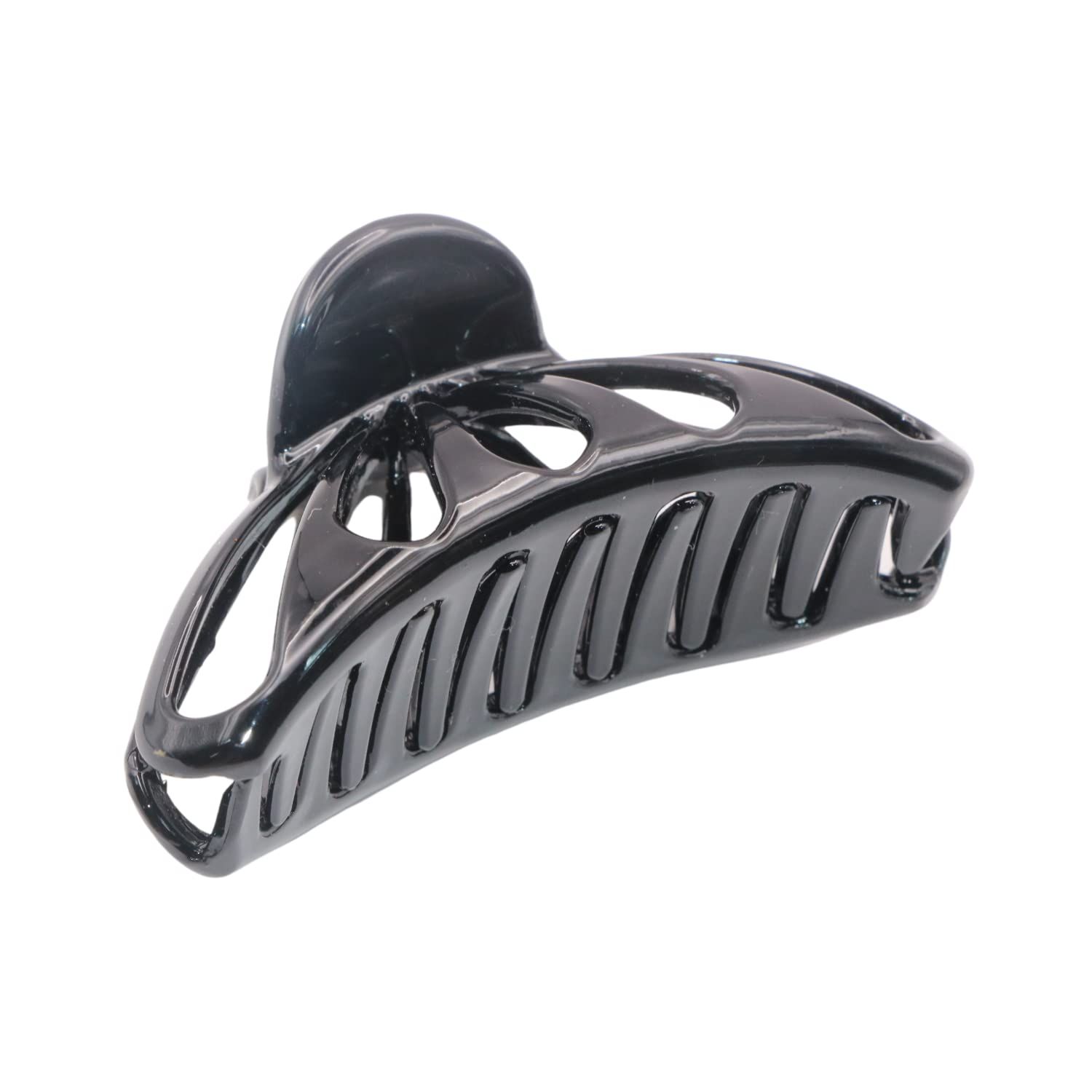 Parcelona French Rain Drop Black Small 2 3/4&quot; Celluloid Jaw Hair Claw Clip Clamp Clutcher for Women and Girls, Made in France