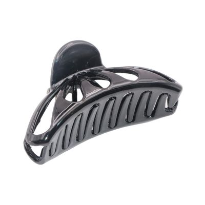 Parcelona French Rain Drop Black Small 2 3/4&quot; Celluloid Jaw Hair Claw Clip Clamp Clutcher for Women and Girls, Made in France