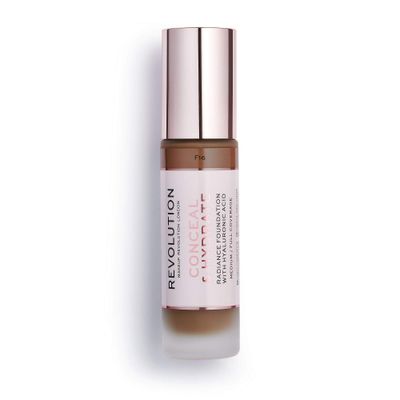 Makeup Revolution Conceal &amp; Hydrate Foundation, Foundation Makeup Containing Hyaluronic Acid, Vegan &amp; Cruelty Free, F16, 23ml