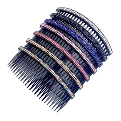 Ruihfas Fashion Women 24 Teeth Hair Comb Pin Clip Double Rows Rhinestone Hair Side Combs 4.72&quot; Length, 5-count