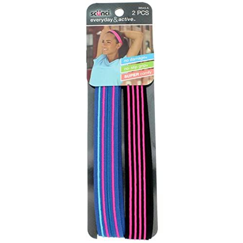 Scunci 3954303A048 Self-Gripping Headbands Assorted Colors 2 Count