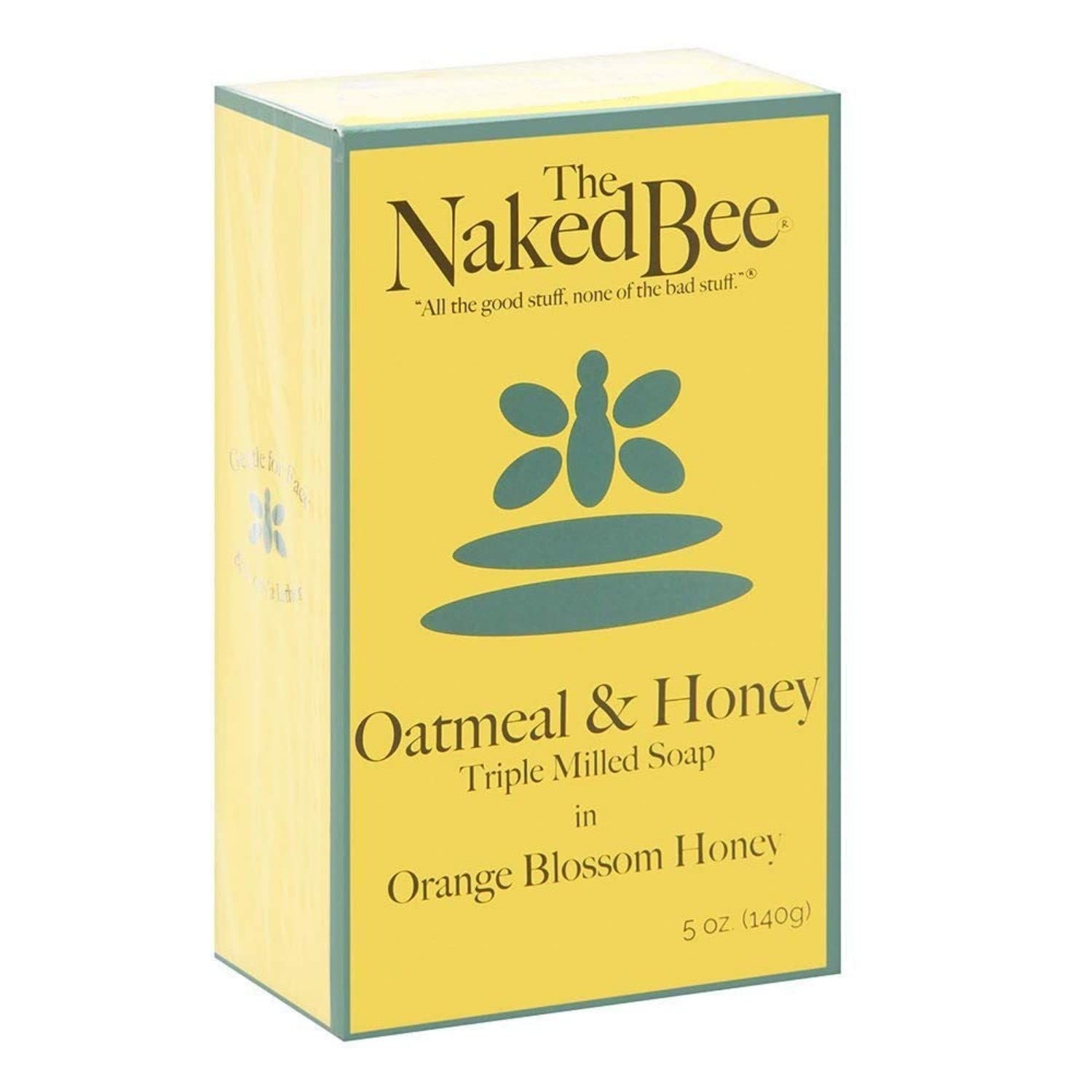 The Naked Bee Oatmeal &amp; Honey Triple Milled Soap, 5 Ounce, Orange Blossom Honey