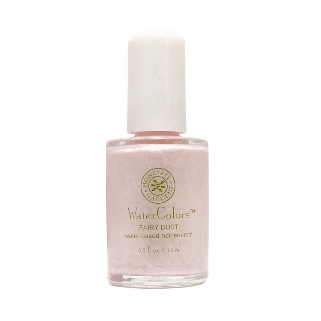 Honeybee Gardens Water-Based Nail Enamel, Fairy Dust, Iridescence &amp; Shimmer Frosted Pink, Slightly Sheer, Eco-Friendly, Odorless &amp; Vibrant Polish, 0.5 fl oz