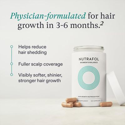 Nutrafol Women's Balance Hair Growth Supplements, For Women 45 Years and Older, Clinically Proven for Visibly Thicker Hair and Scalp Coverage, Dermatologist Recommended - 3 Month Supply, Pack of 3