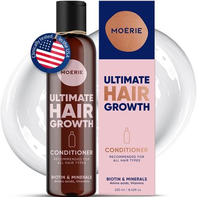 Moerie Ultimate Hair Growth Conditioner - For Longer, Thicker, Fuller Hair - Vegan Friendly Volumizing Hair Products - Paraben &amp; Silicone Free - All Hair Types - Reverse Hair Loss - 8.45 fl oz (250ml)