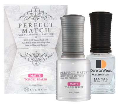 LeChat Perfect Match Gel Polish &amp; Matte Top Gel Sealer Set, 0.5 ounce (PMTM01)